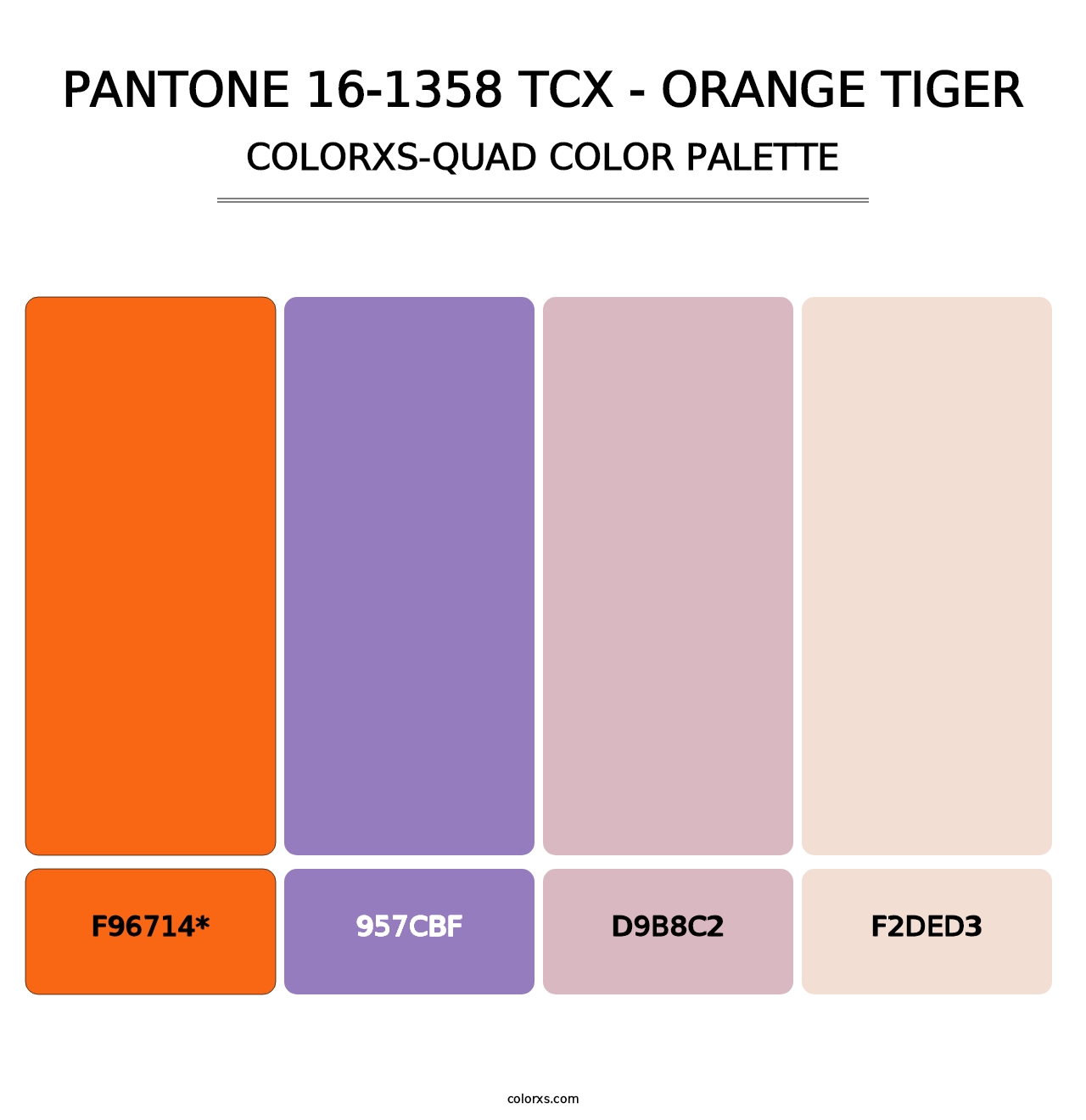 PANTONE 16-1358 TCX - Orange Tiger - Colorxs Quad Palette
