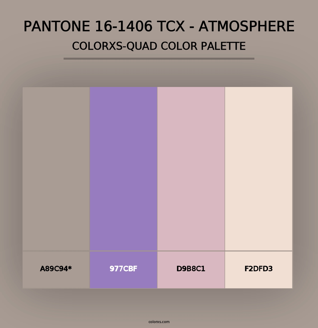 PANTONE 16-1406 TCX - Atmosphere - Colorxs Quad Palette