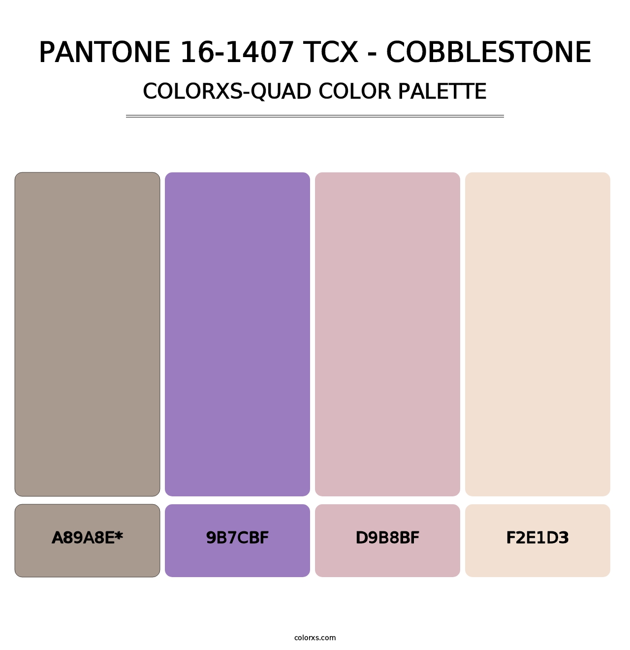 PANTONE 16-1407 TCX - Cobblestone - Colorxs Quad Palette