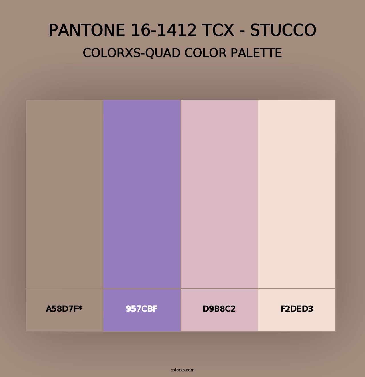 PANTONE 16-1412 TCX - Stucco - Colorxs Quad Palette