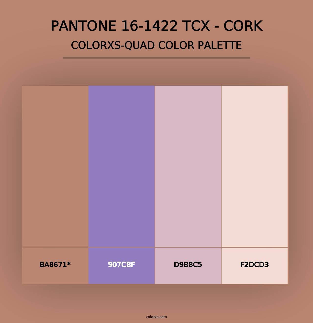 PANTONE 16-1422 TCX - Cork - Colorxs Quad Palette