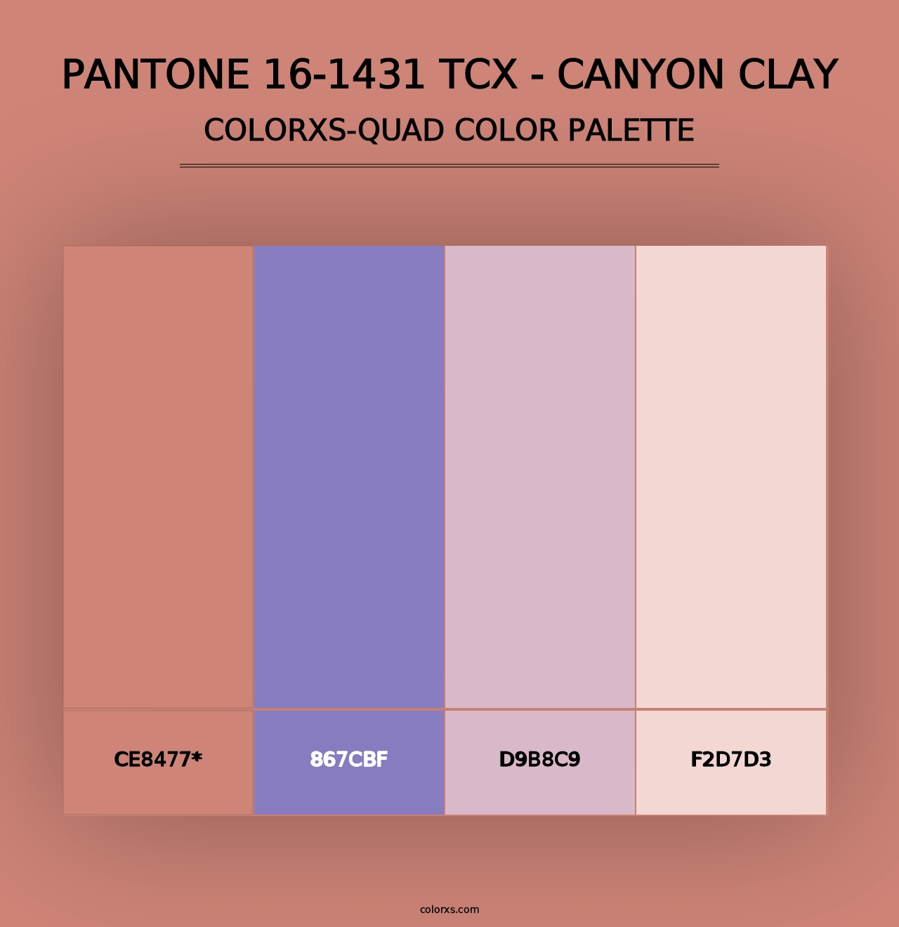 PANTONE 16-1431 TCX - Canyon Clay - Colorxs Quad Palette