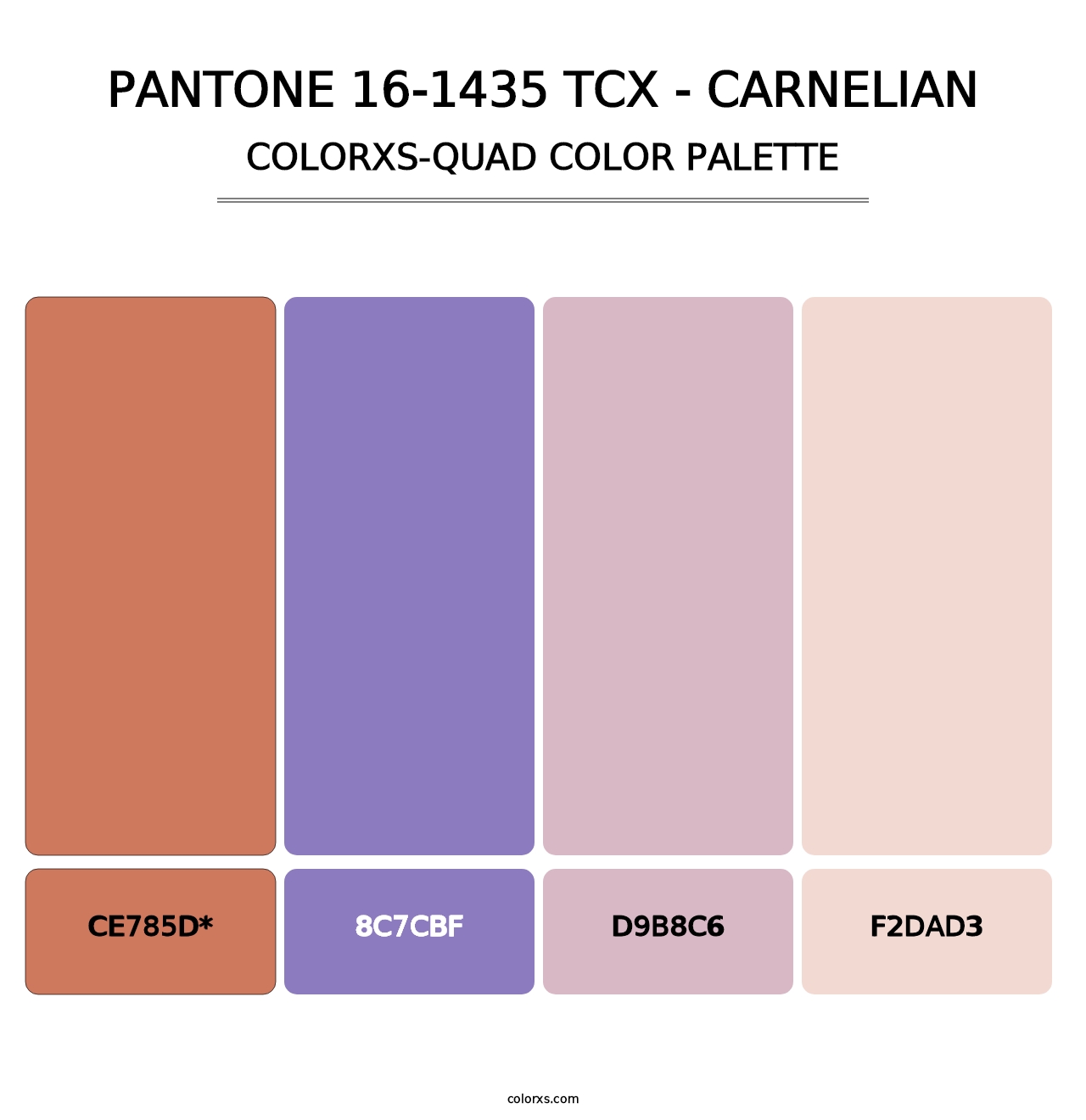 PANTONE 16-1435 TCX - Carnelian - Colorxs Quad Palette