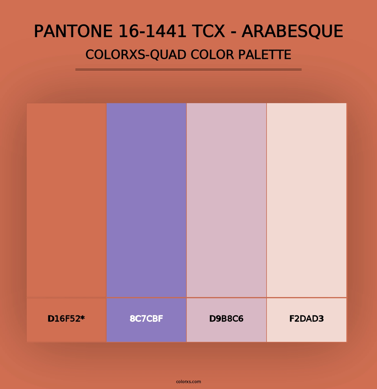 PANTONE 16-1441 TCX - Arabesque - Colorxs Quad Palette