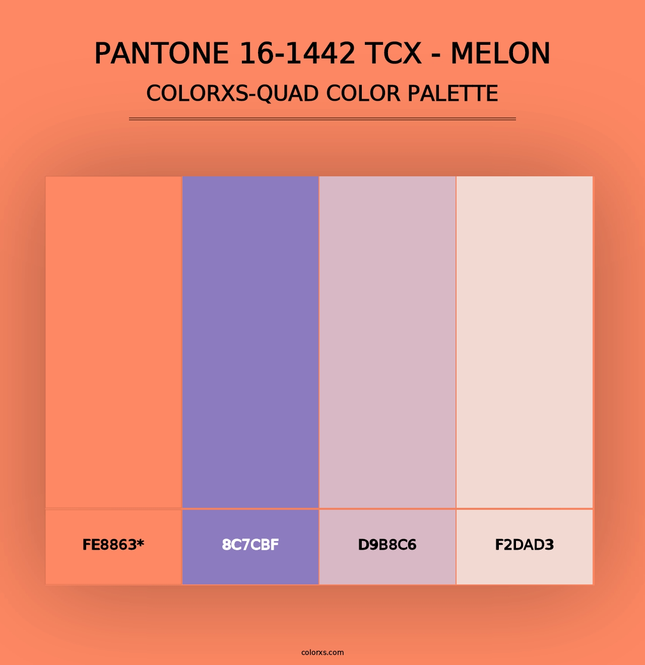 PANTONE 16-1442 TCX - Melon - Colorxs Quad Palette