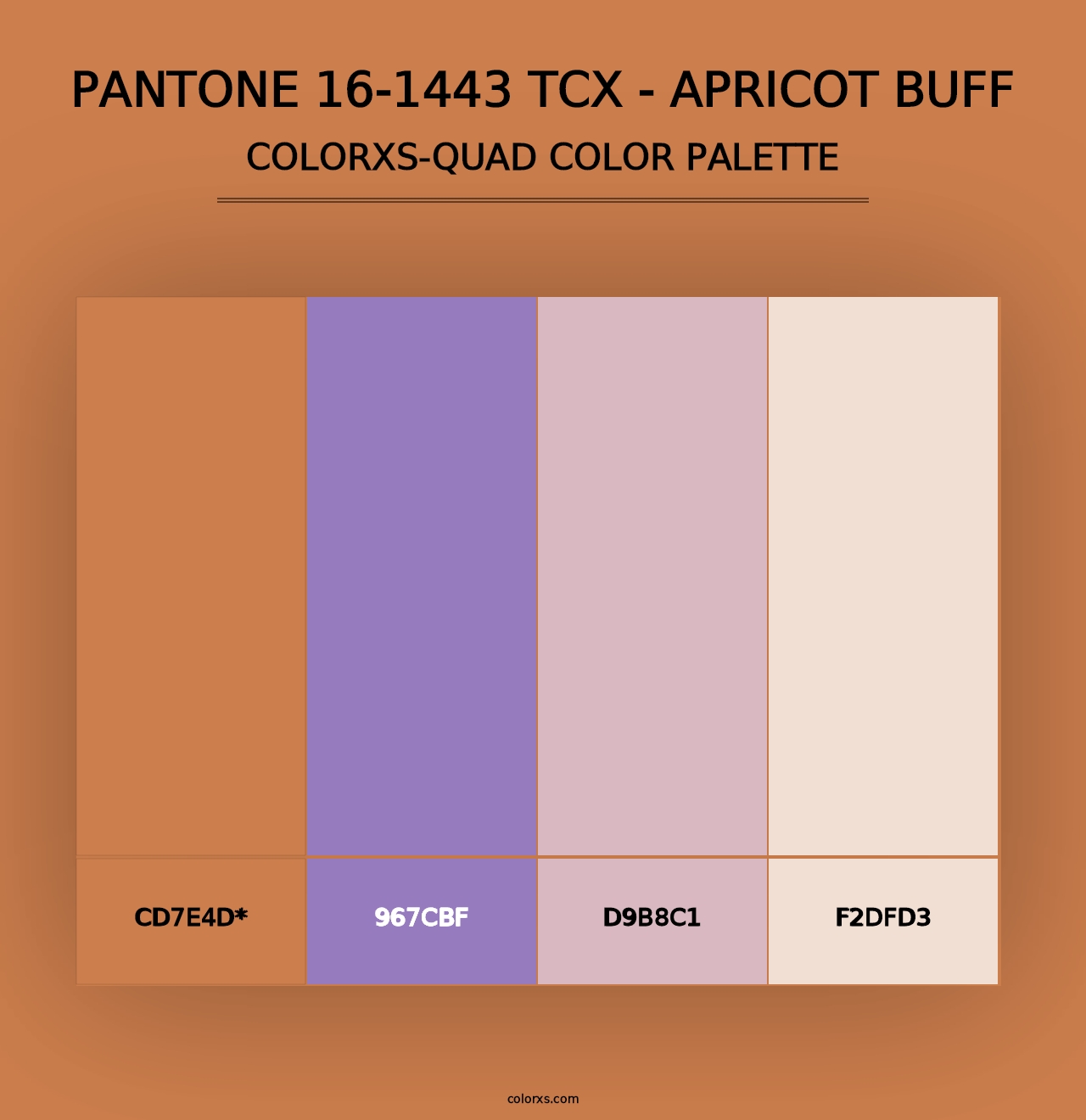 PANTONE 16-1443 TCX - Apricot Buff - Colorxs Quad Palette