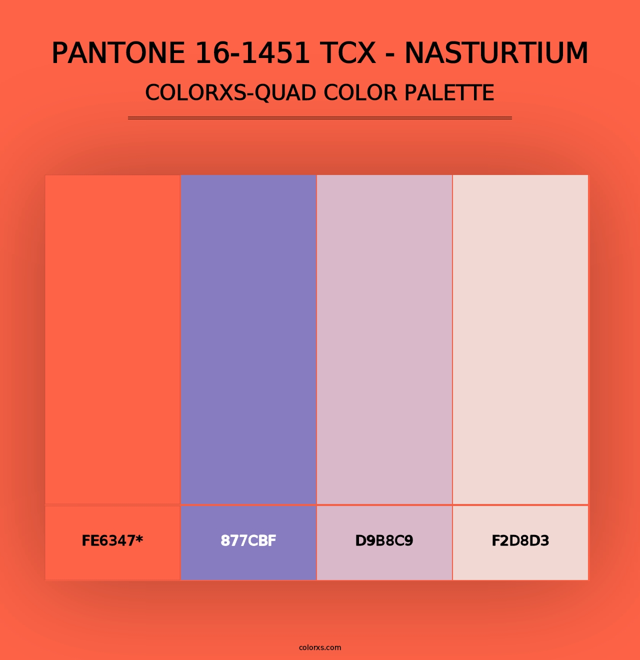 PANTONE 16-1451 TCX - Nasturtium - Colorxs Quad Palette