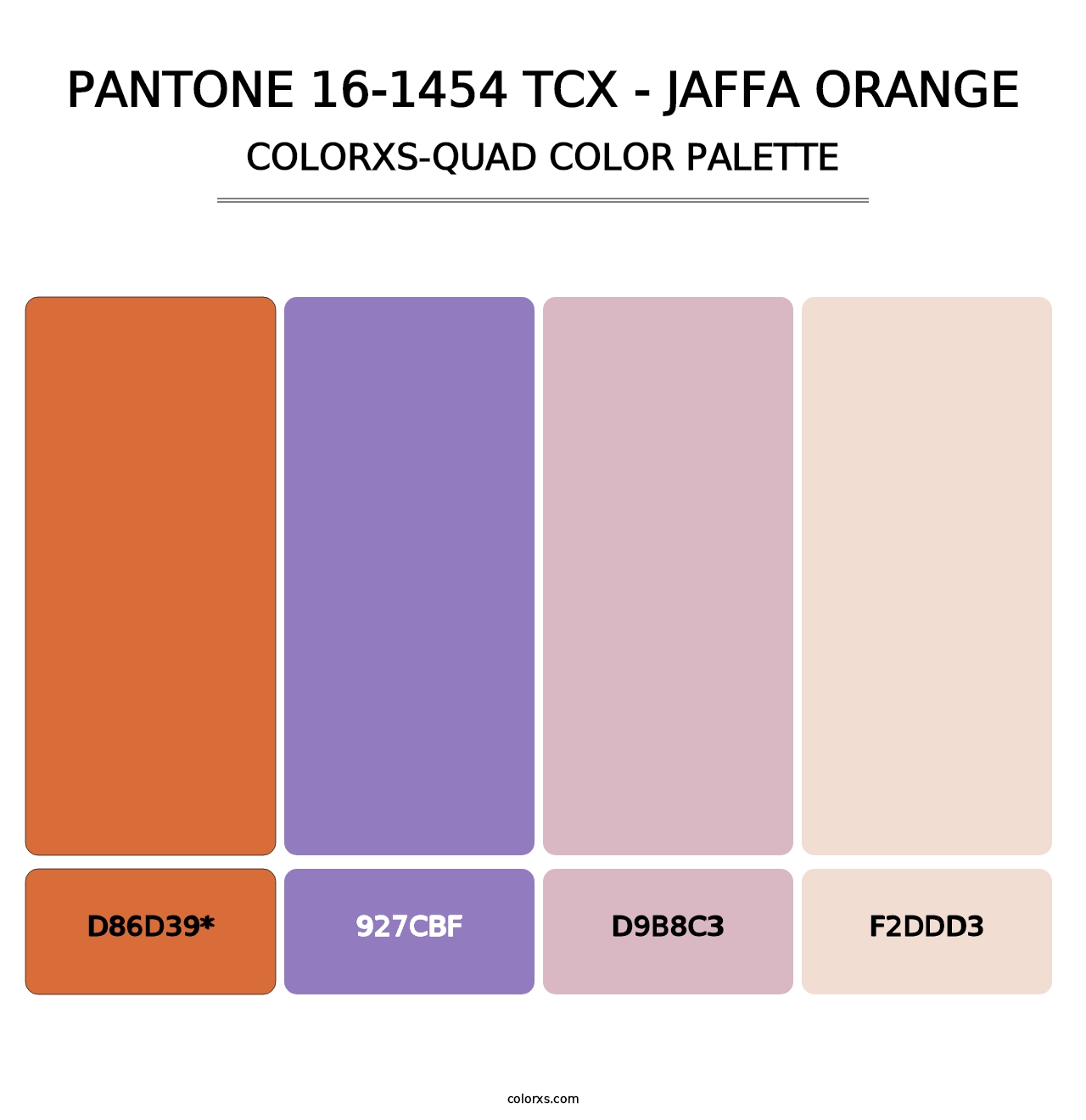 PANTONE 16-1454 TCX - Jaffa Orange - Colorxs Quad Palette