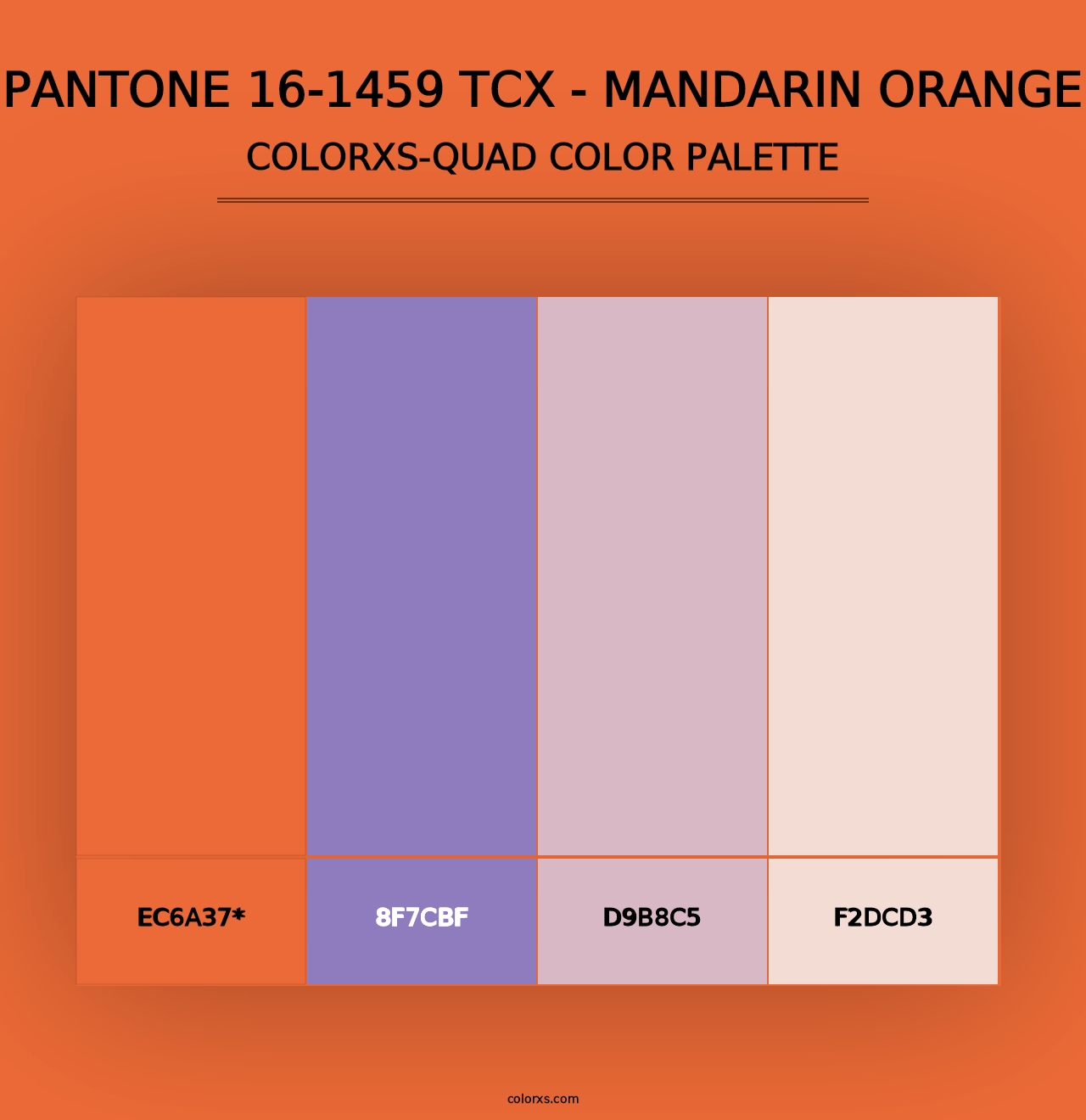 PANTONE 16-1459 TCX - Mandarin Orange - Colorxs Quad Palette