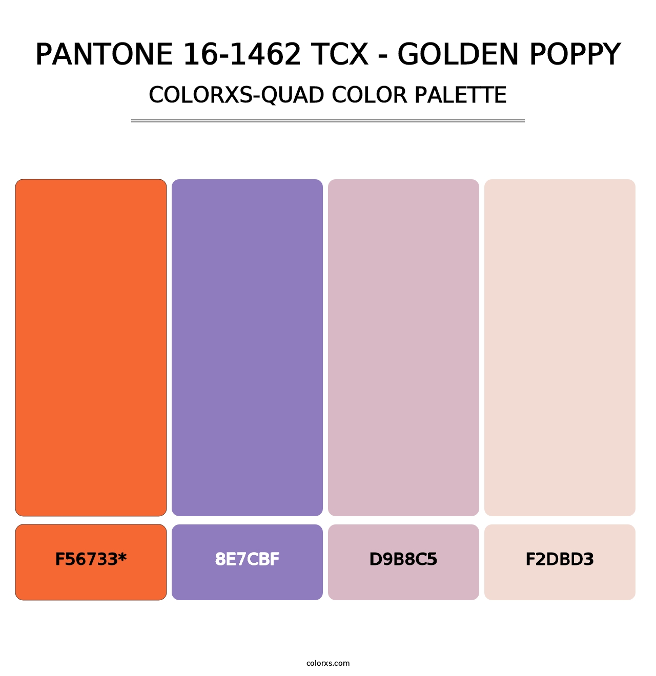 PANTONE 16-1462 TCX - Golden Poppy - Colorxs Quad Palette