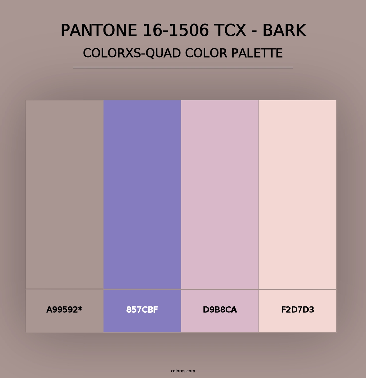 PANTONE 16-1506 TCX - Bark - Colorxs Quad Palette