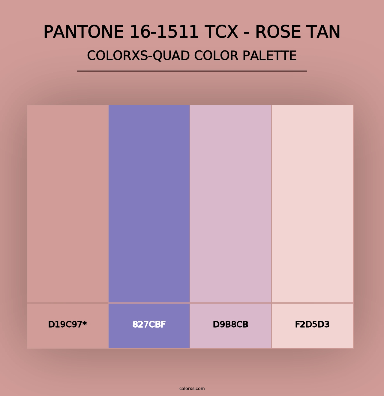 PANTONE 16-1511 TCX - Rose Tan - Colorxs Quad Palette