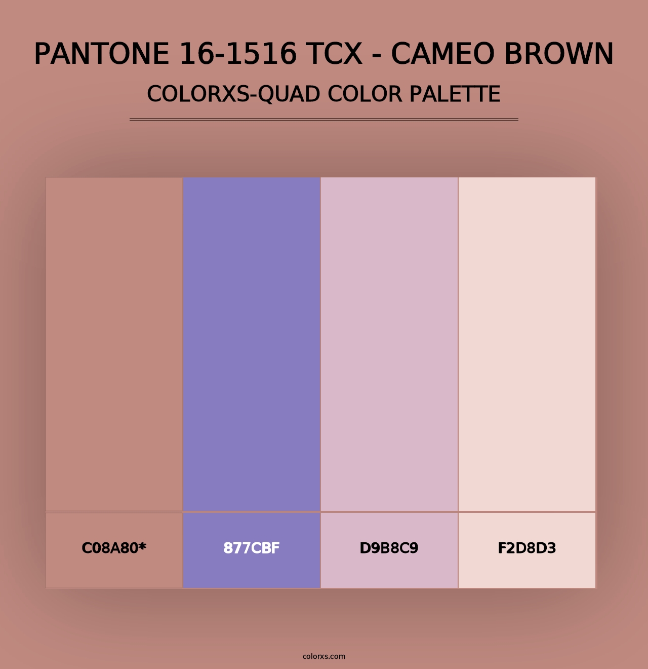 PANTONE 16-1516 TCX - Cameo Brown - Colorxs Quad Palette