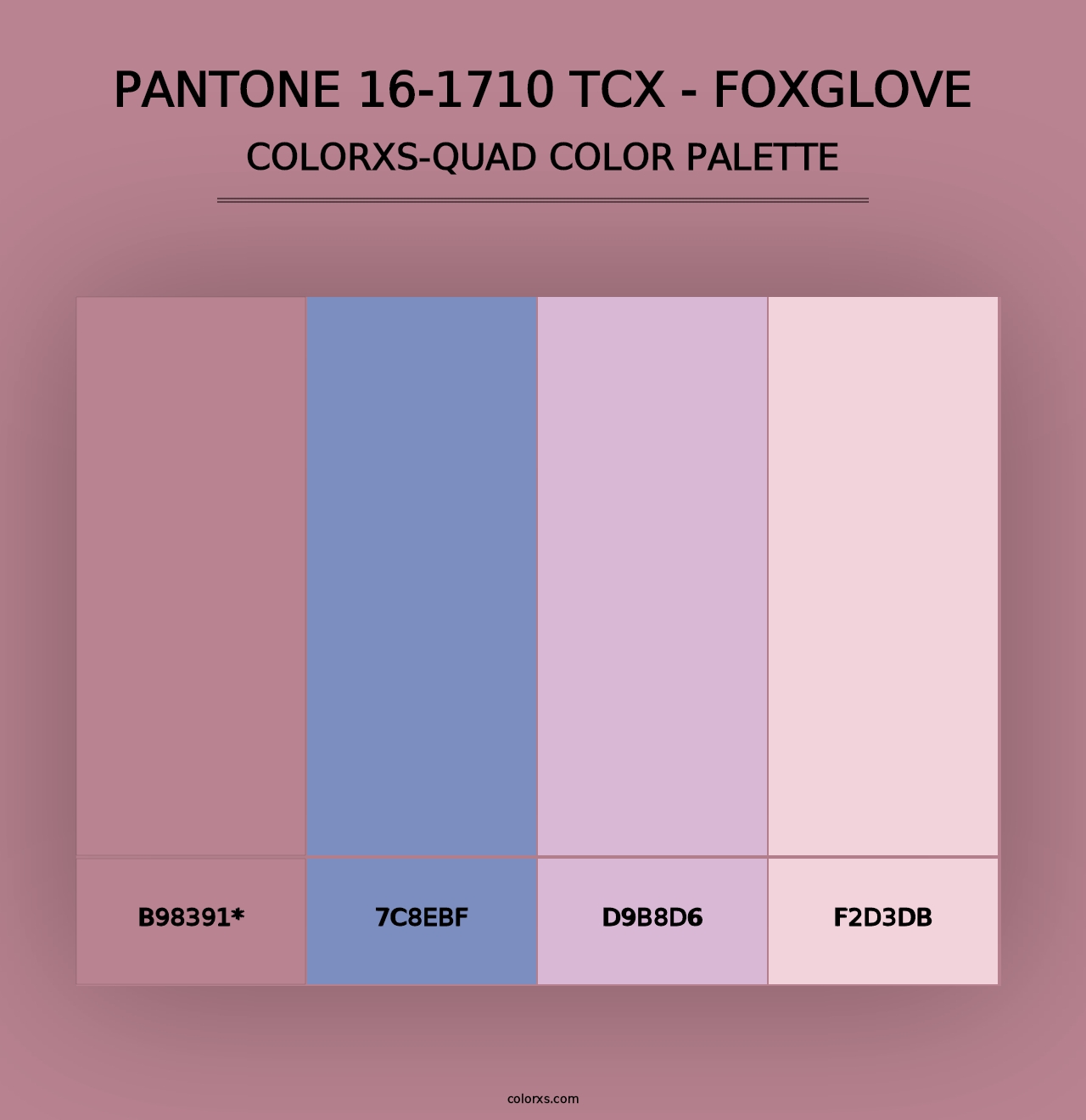 PANTONE 16-1710 TCX - Foxglove - Colorxs Quad Palette