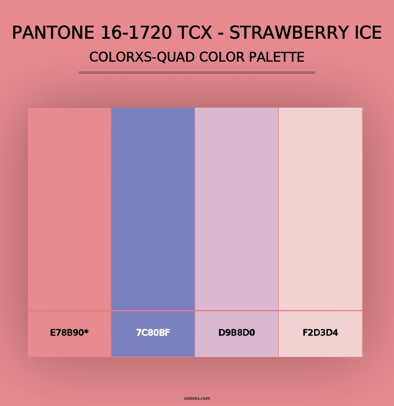 PANTONE 16-1720 TCX - Strawberry Ice - Colorxs Quad Palette