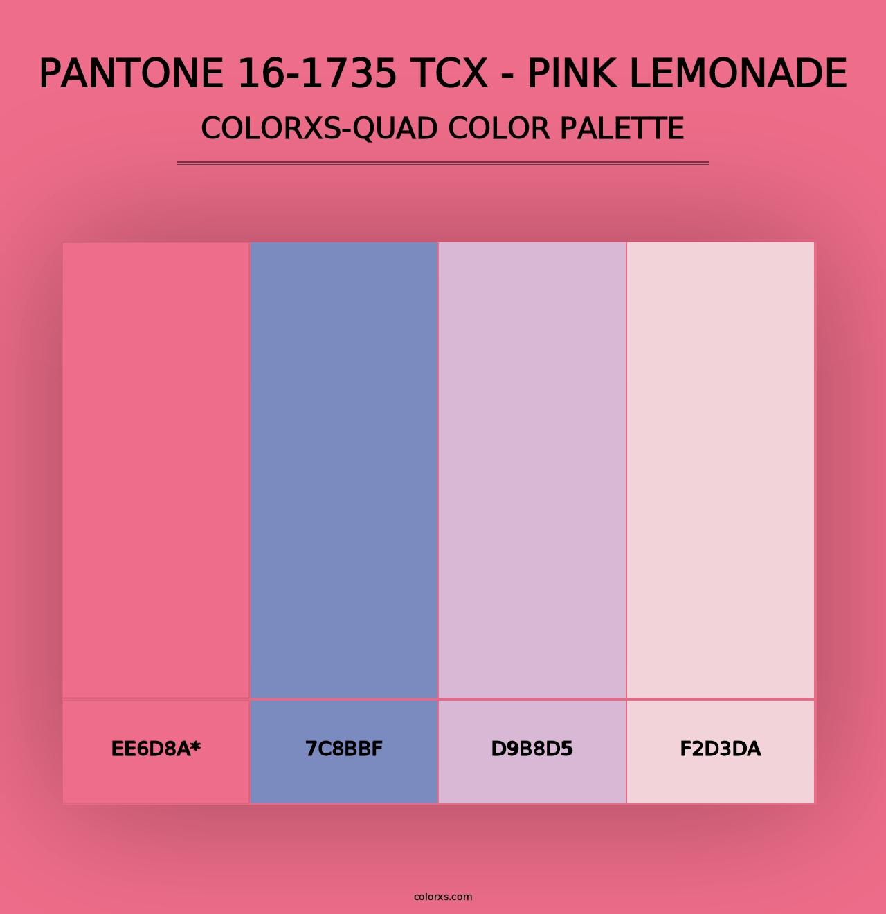 PANTONE 16-1735 TCX - Pink Lemonade - Colorxs Quad Palette