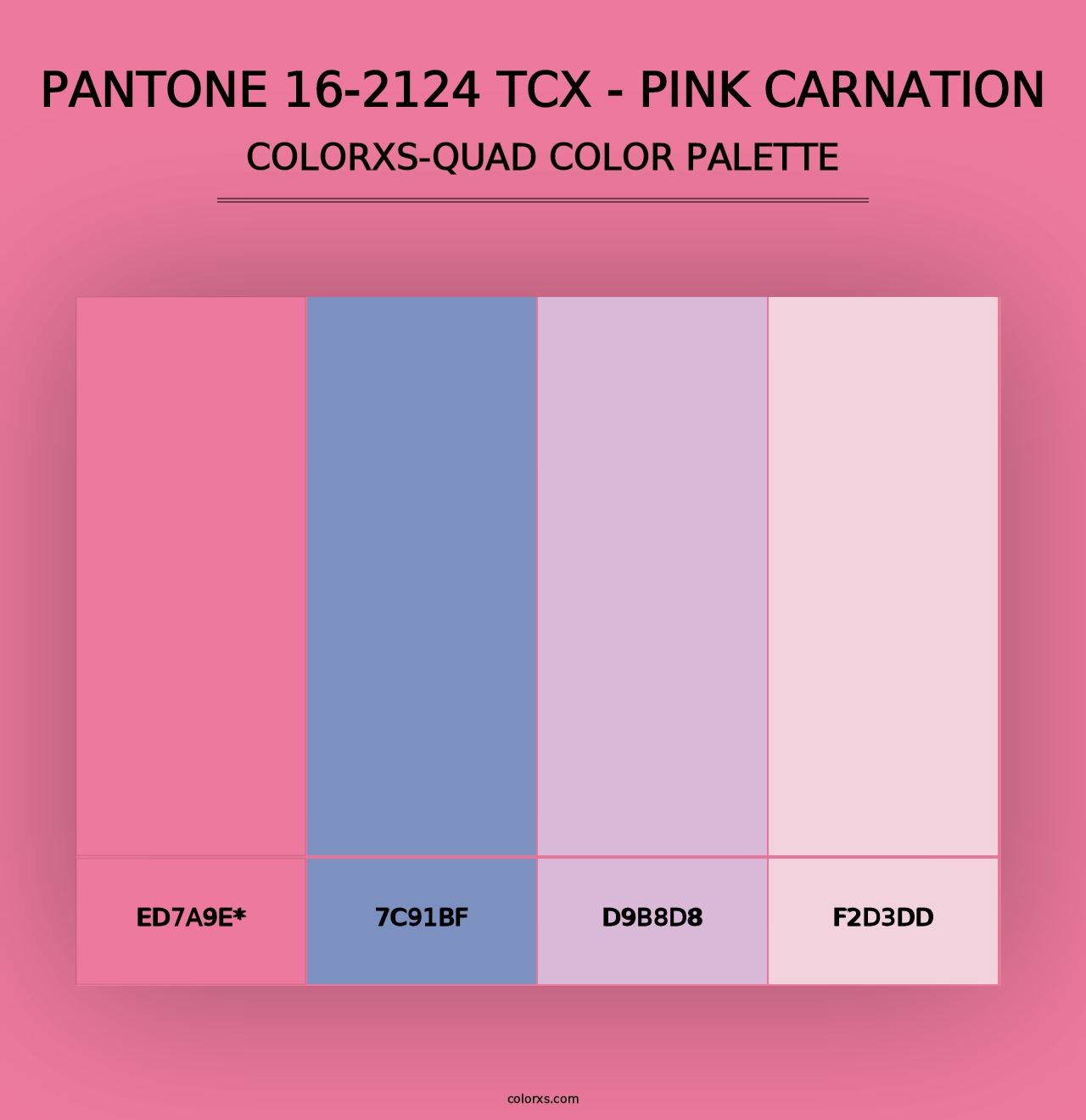 PANTONE 16-2124 TCX - Pink Carnation - Colorxs Quad Palette