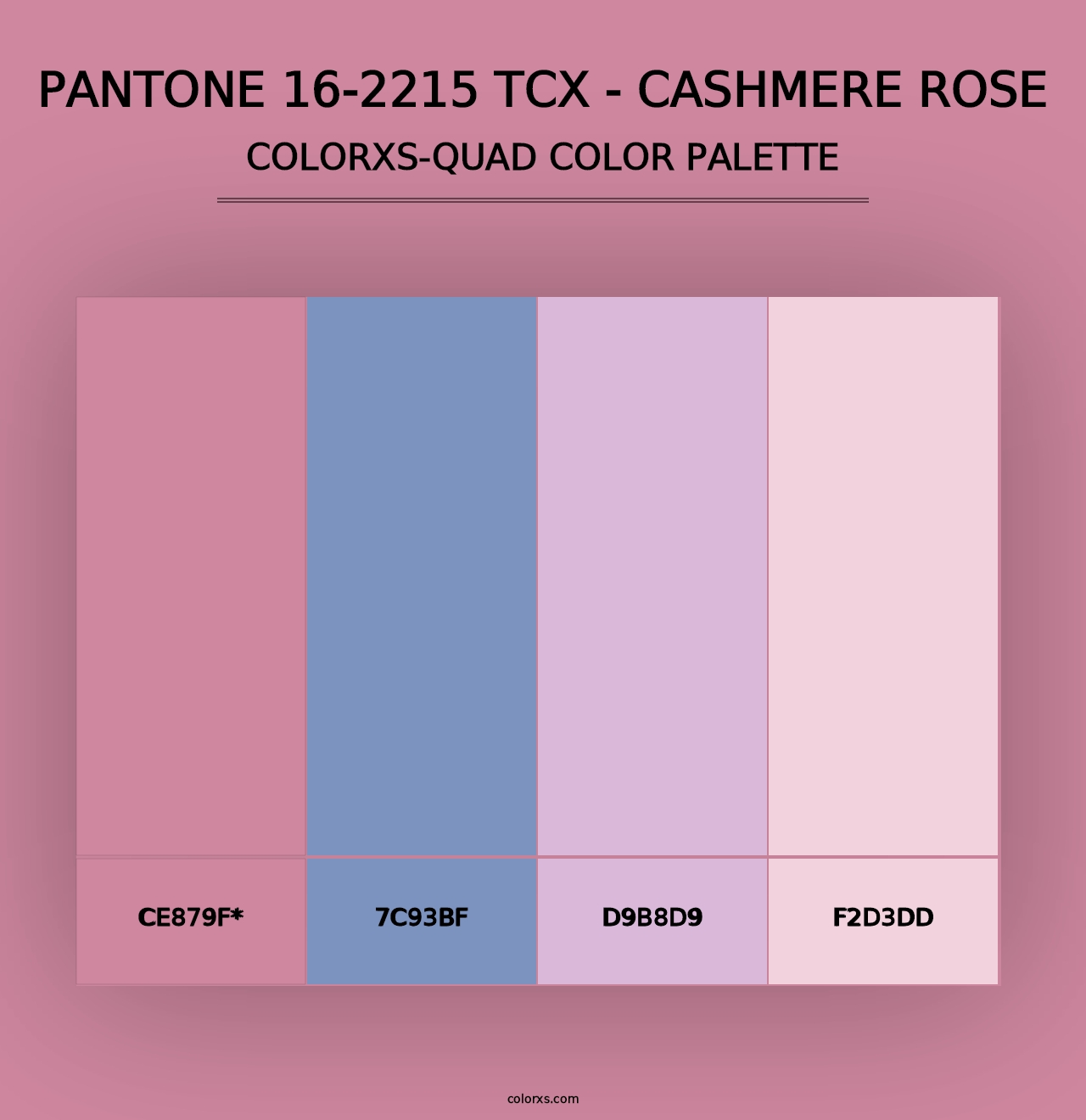 PANTONE 16-2215 TCX - Cashmere Rose - Colorxs Quad Palette