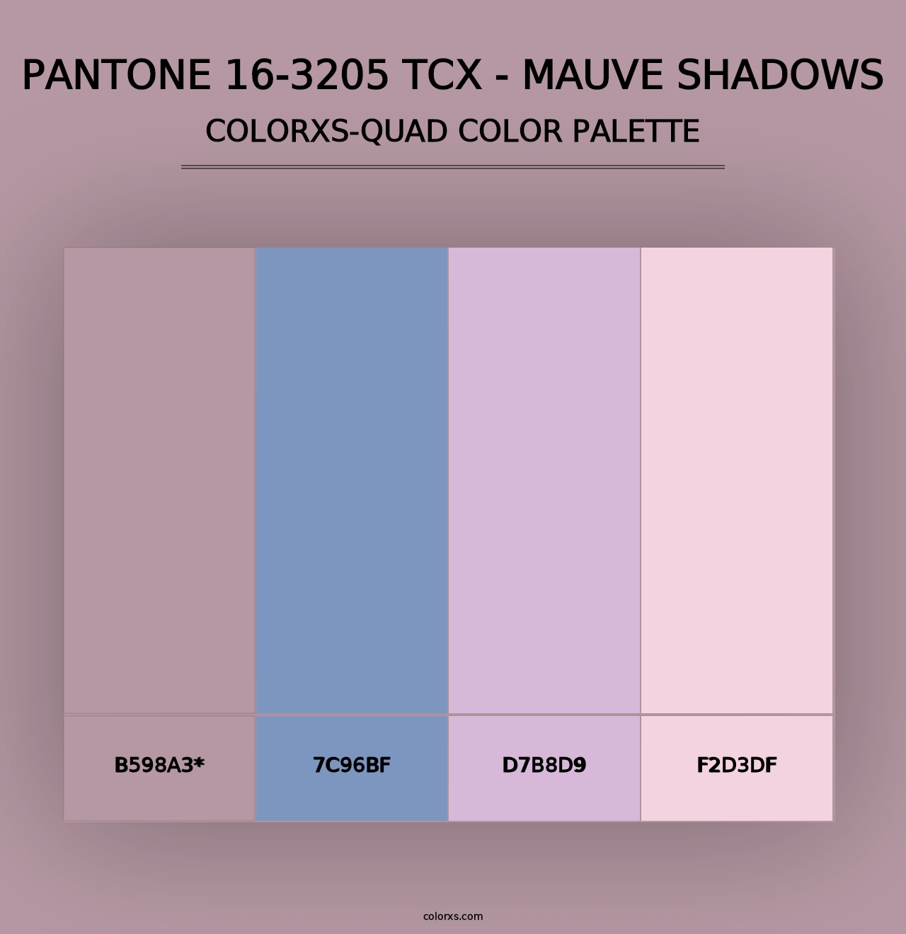 PANTONE 16-3205 TCX - Mauve Shadows - Colorxs Quad Palette