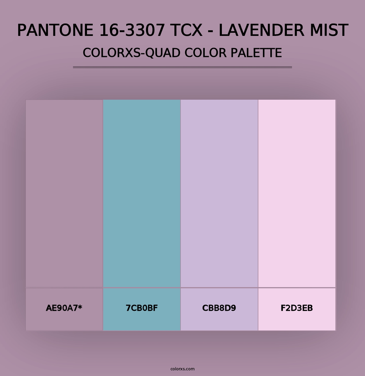 PANTONE 16-3307 TCX - Lavender Mist - Colorxs Quad Palette