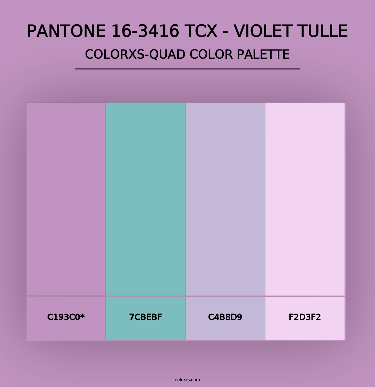 PANTONE 16-3416 TCX - Violet Tulle - Colorxs Quad Palette