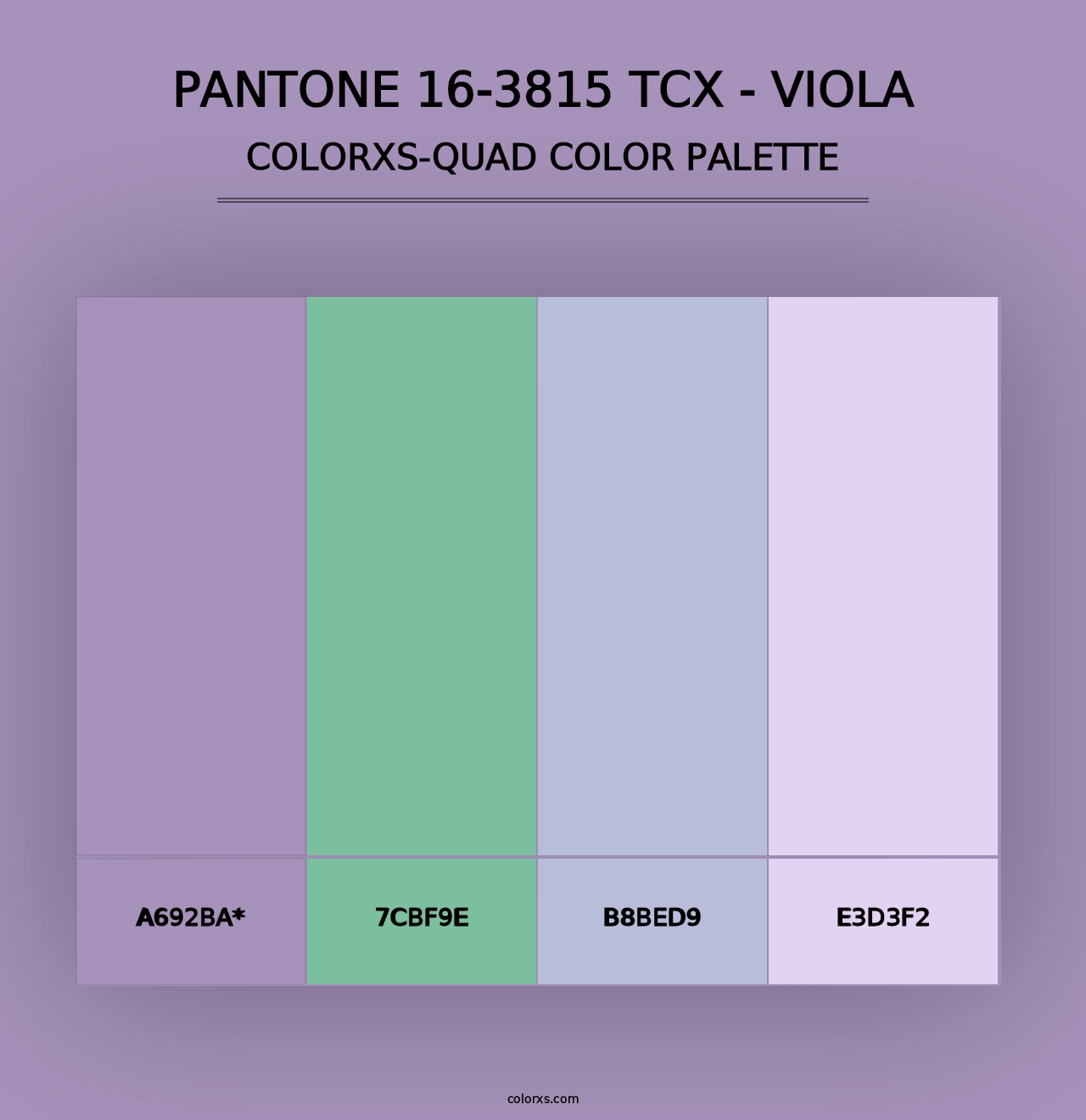 PANTONE 16-3815 TCX - Viola - Colorxs Quad Palette