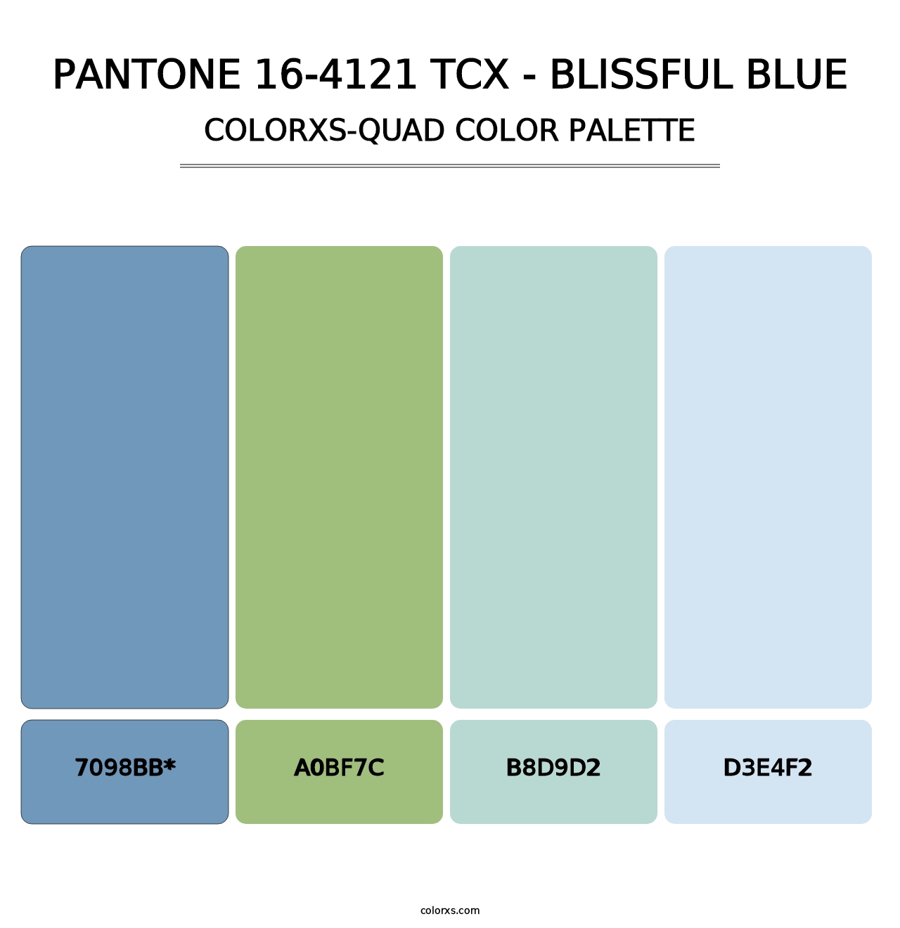 PANTONE 16-4121 TCX - Blissful Blue - Colorxs Quad Palette