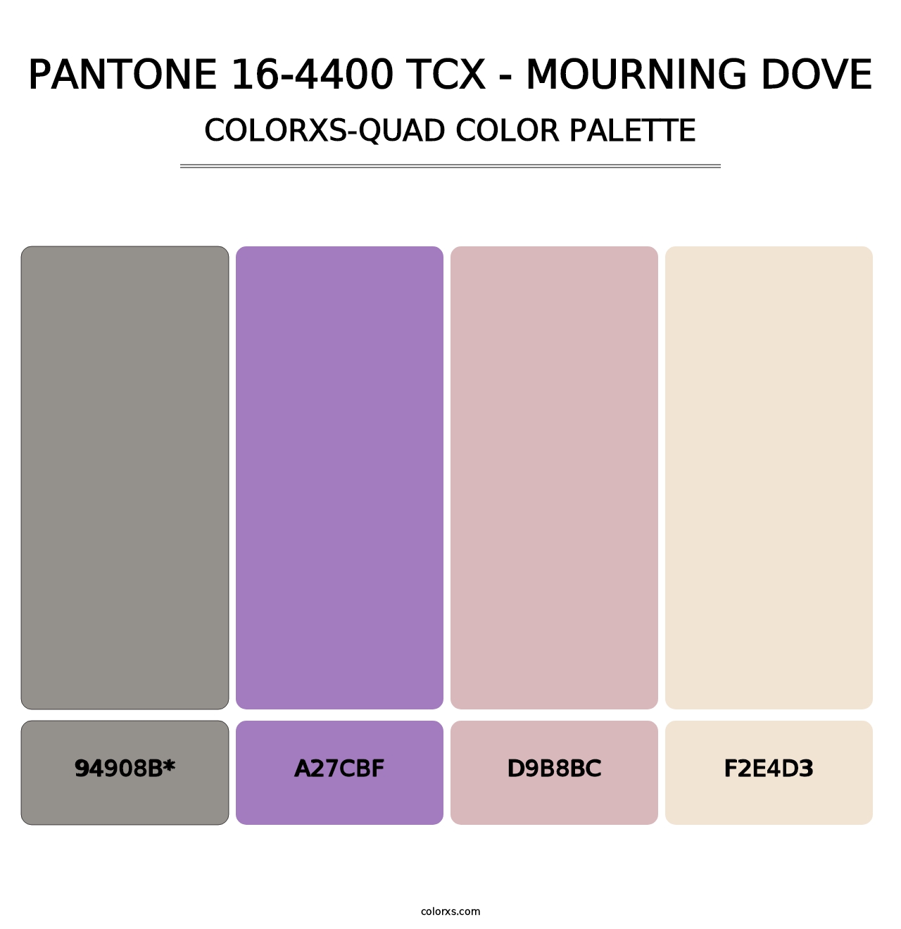 PANTONE 16-4400 TCX - Mourning Dove - Colorxs Quad Palette