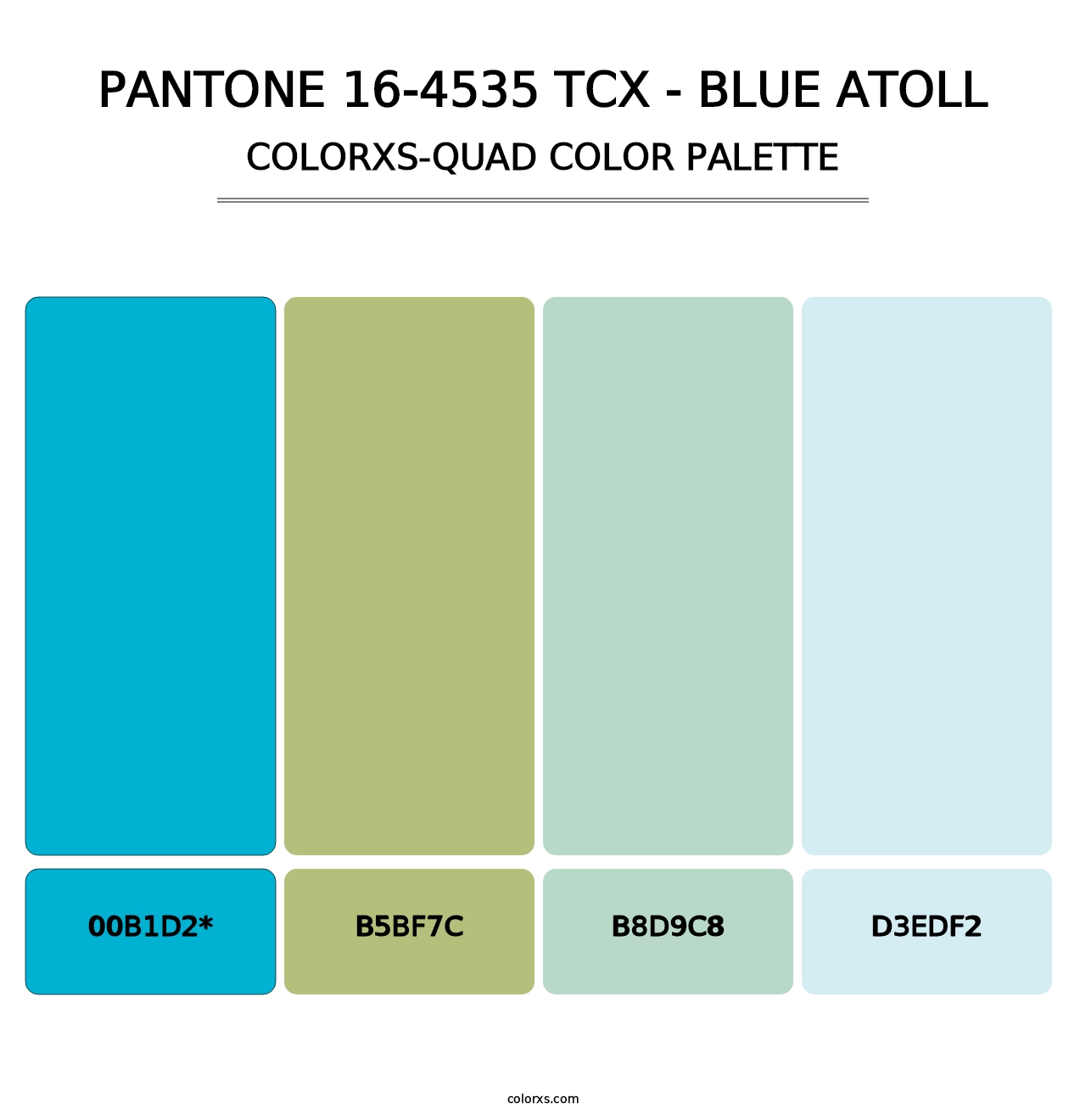 PANTONE 16-4535 TCX - Blue Atoll - Colorxs Quad Palette