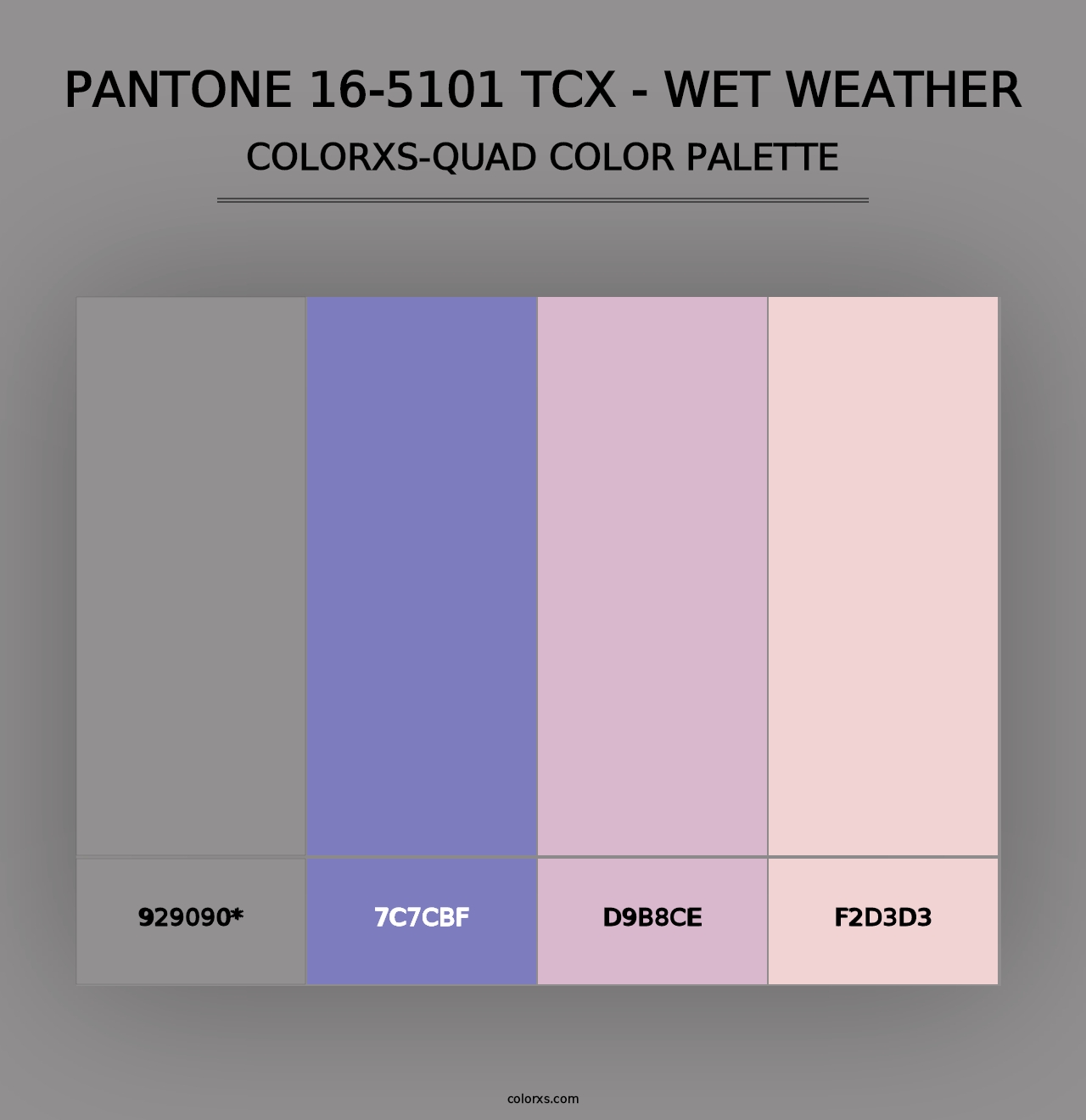 PANTONE 16-5101 TCX - Wet Weather - Colorxs Quad Palette