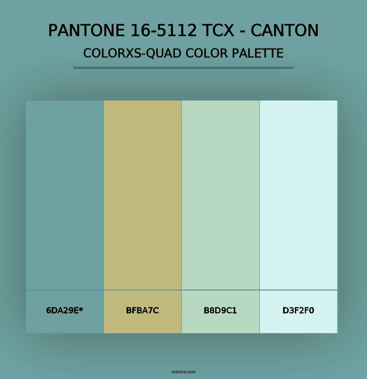 PANTONE 16-5112 TCX - Canton - Colorxs Quad Palette