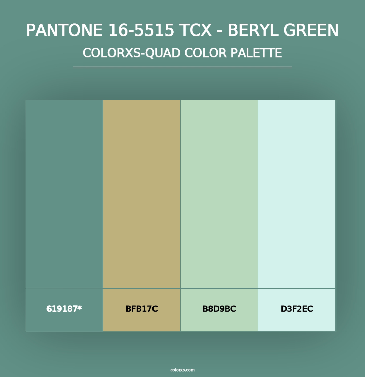 PANTONE 16-5515 TCX - Beryl Green - Colorxs Quad Palette