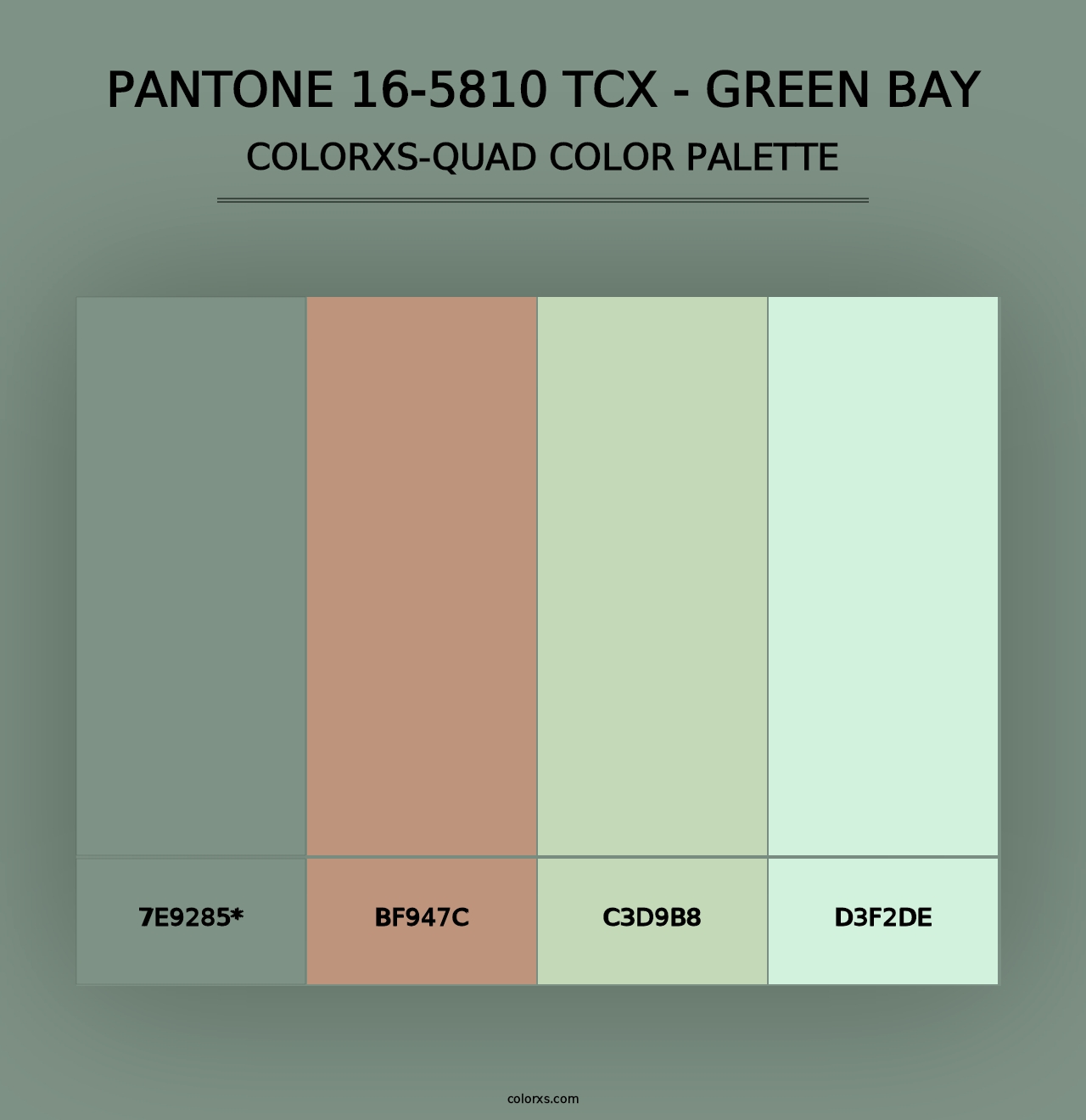 PANTONE 16-5810 TCX - Green Bay - Colorxs Quad Palette