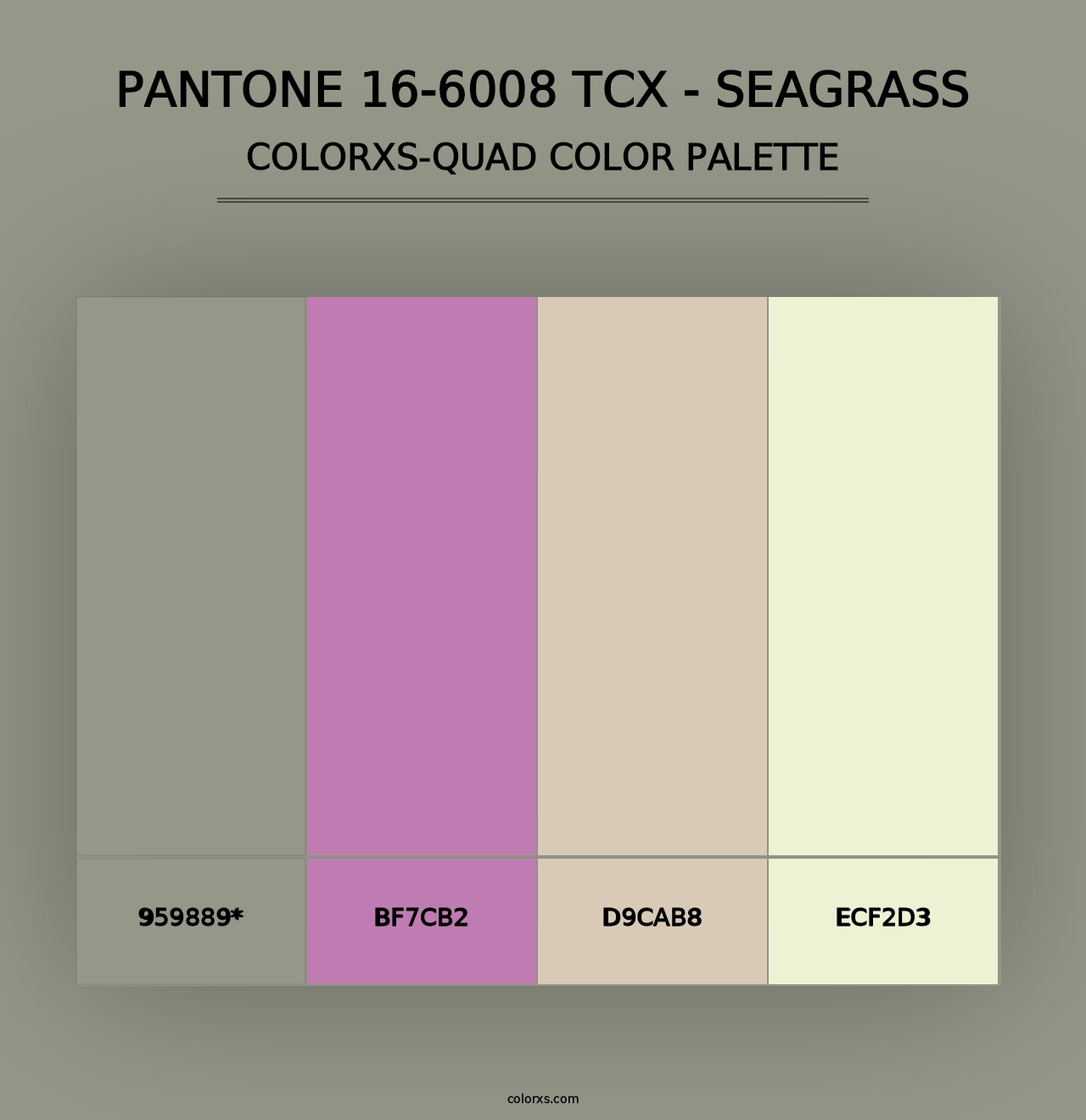 PANTONE 16-6008 TCX - Seagrass - Colorxs Quad Palette