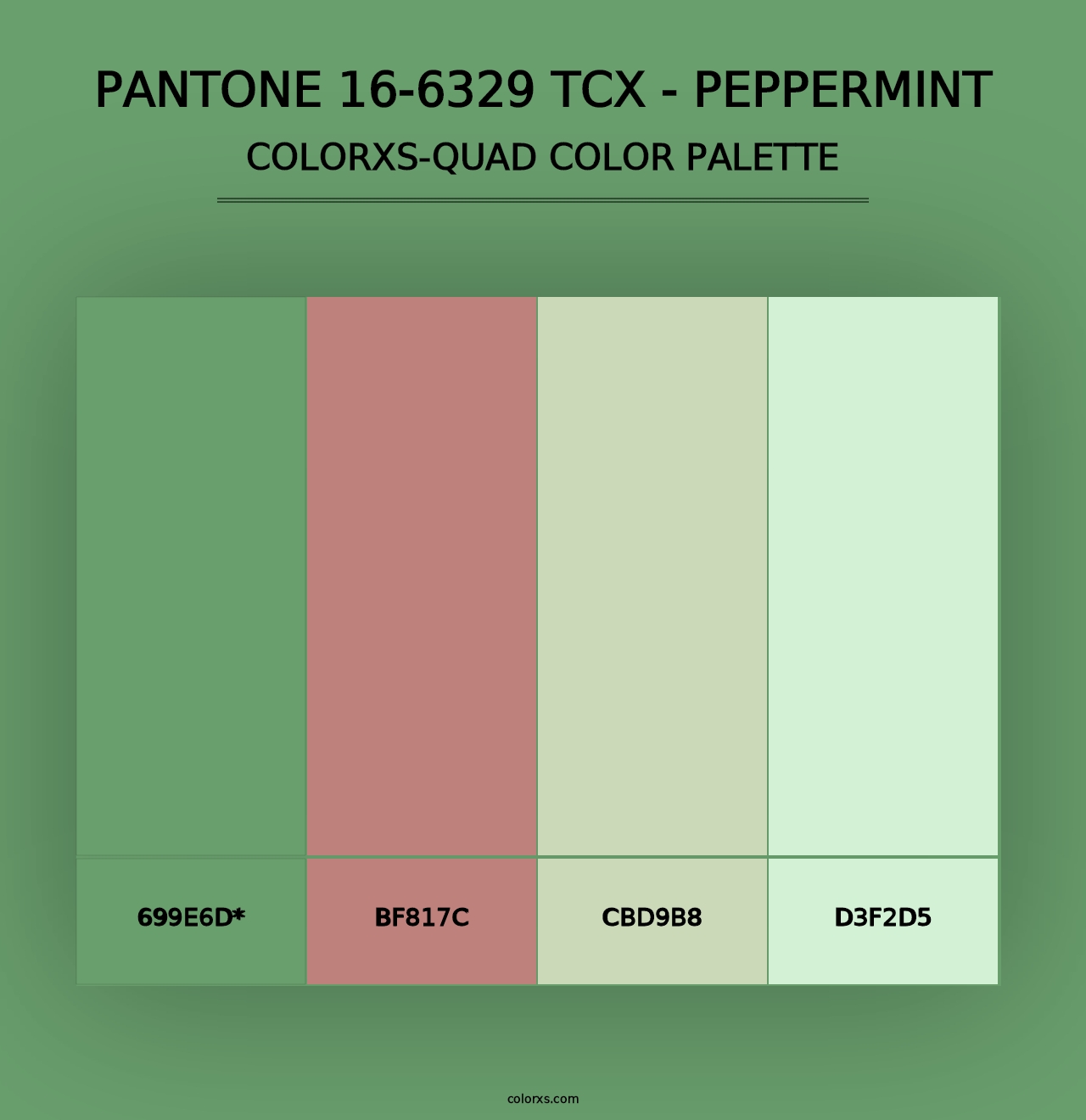 PANTONE 16-6329 TCX - Peppermint - Colorxs Quad Palette