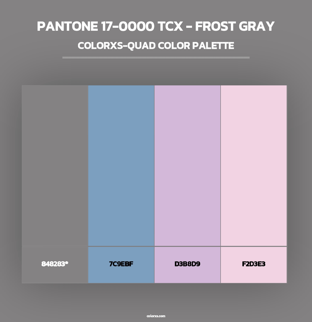 PANTONE 17-0000 TCX - Frost Gray - Colorxs Quad Palette