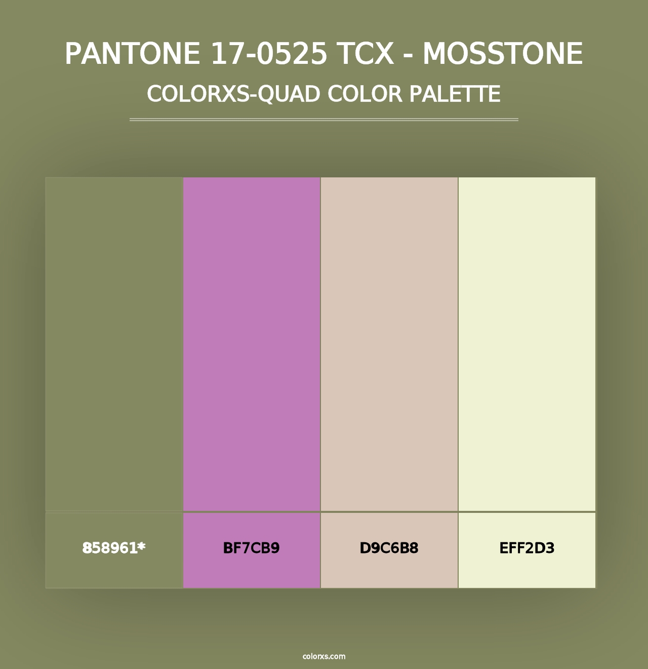 PANTONE 17-0525 TCX - Mosstone - Colorxs Quad Palette