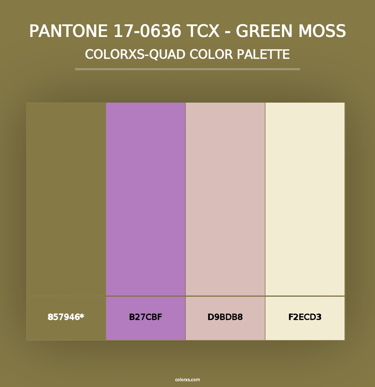 PANTONE 17-0636 TCX - Green Moss - Colorxs Quad Palette