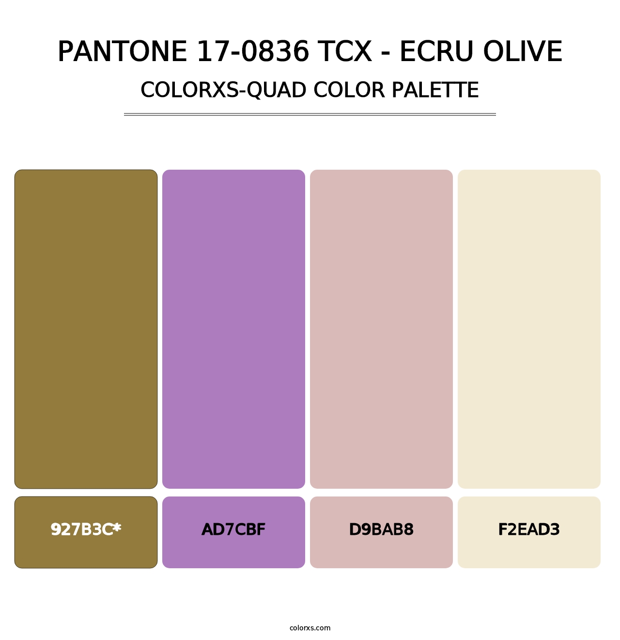 PANTONE 17-0836 TCX - Ecru Olive - Colorxs Quad Palette