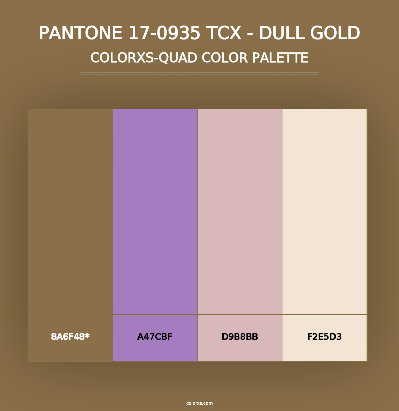 PANTONE 17-0935 TCX - Dull Gold - Colorxs Quad Palette