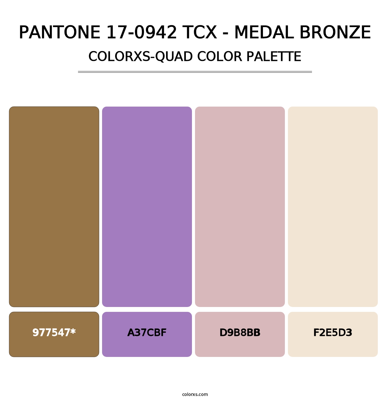 PANTONE 17-0942 TCX - Medal Bronze - Colorxs Quad Palette