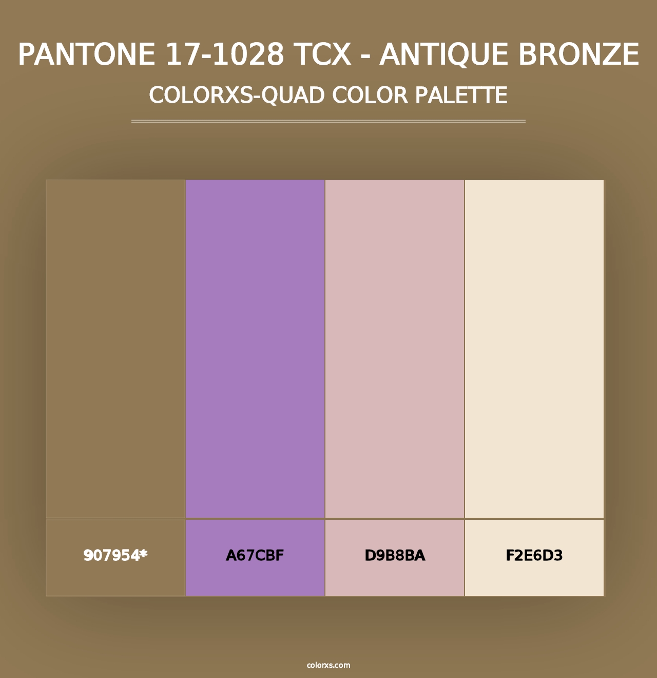 PANTONE 17-1028 TCX - Antique Bronze - Colorxs Quad Palette