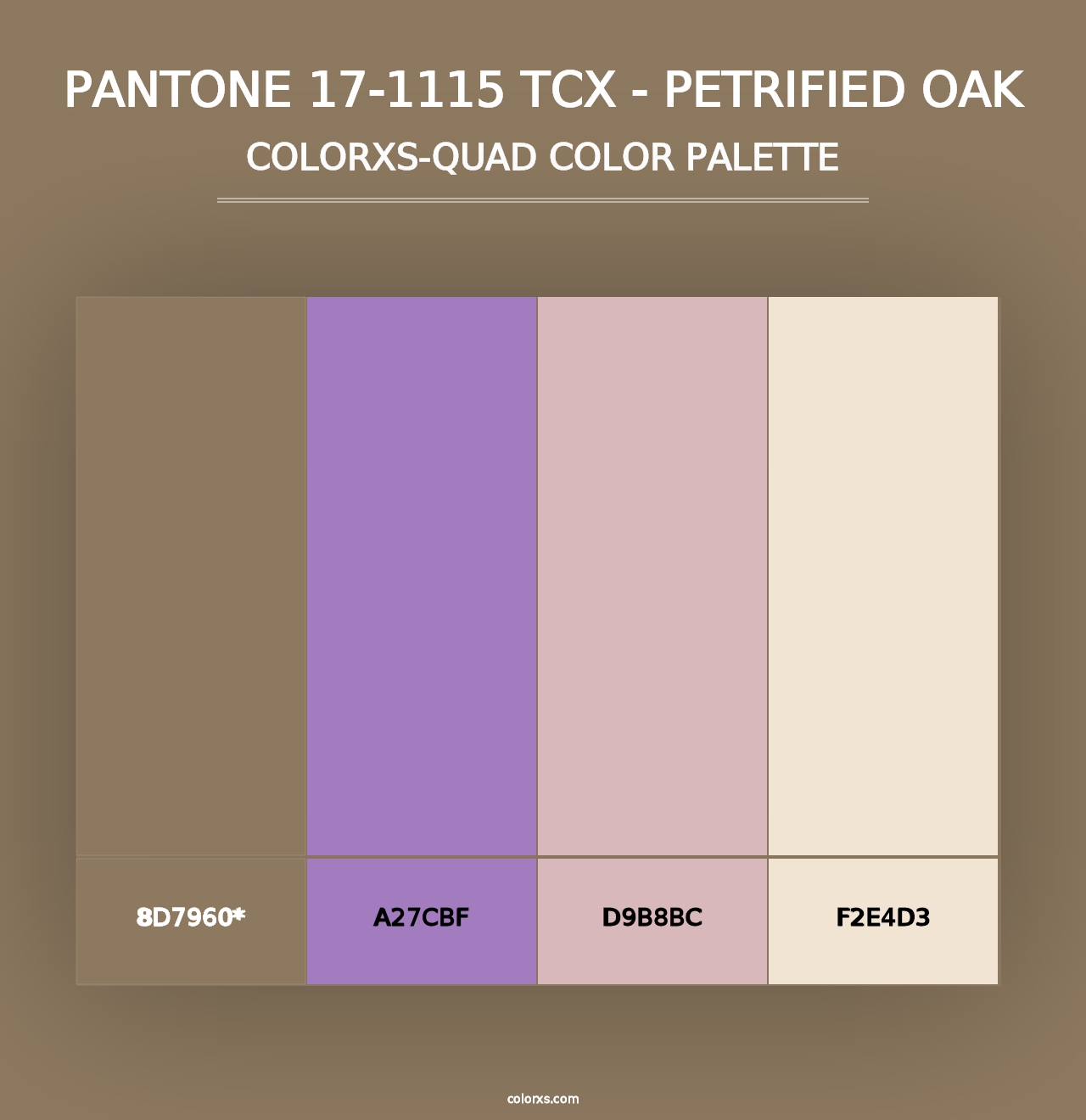 PANTONE 17-1115 TCX - Petrified Oak - Colorxs Quad Palette