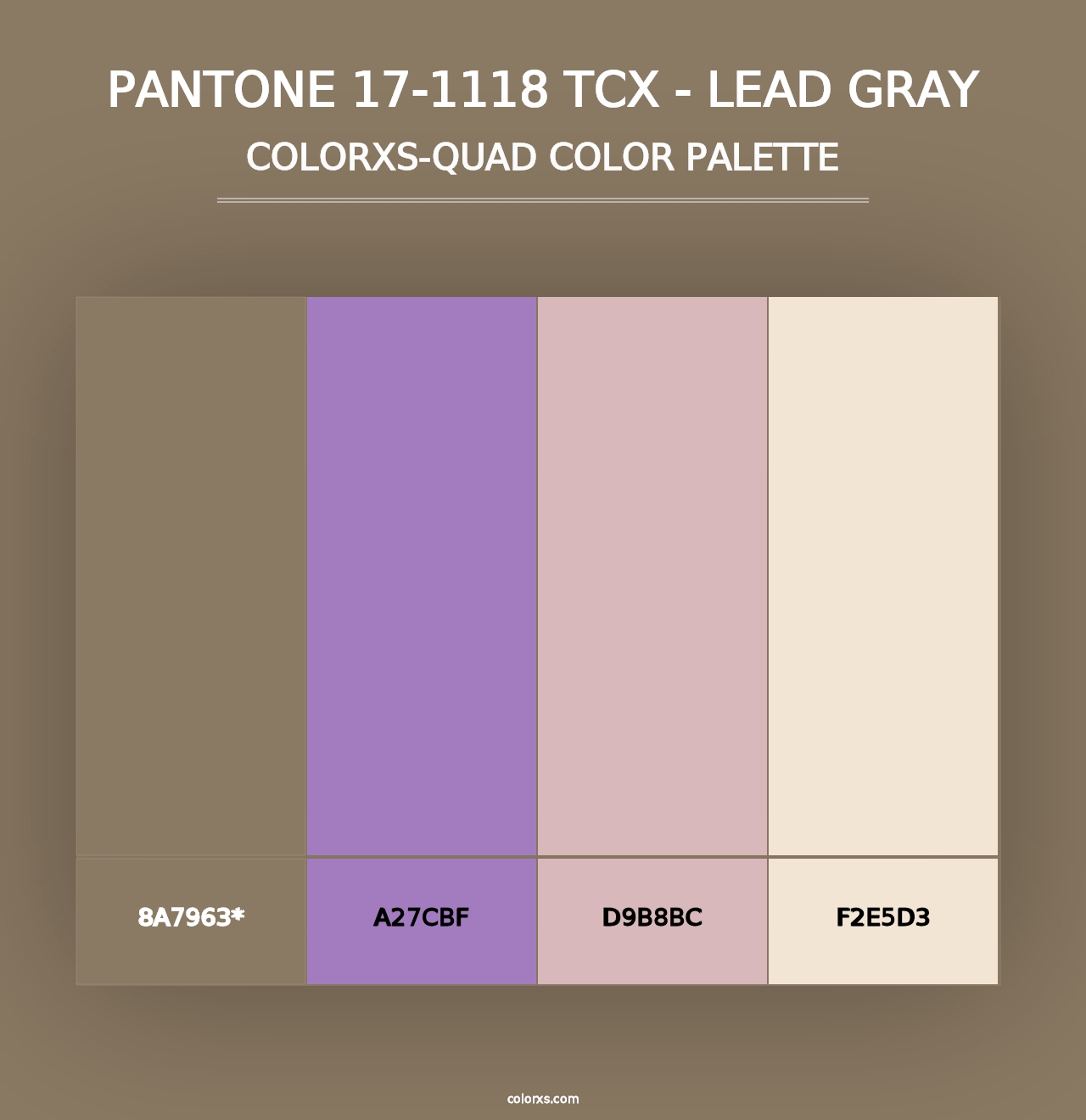 PANTONE 17-1118 TCX - Lead Gray - Colorxs Quad Palette