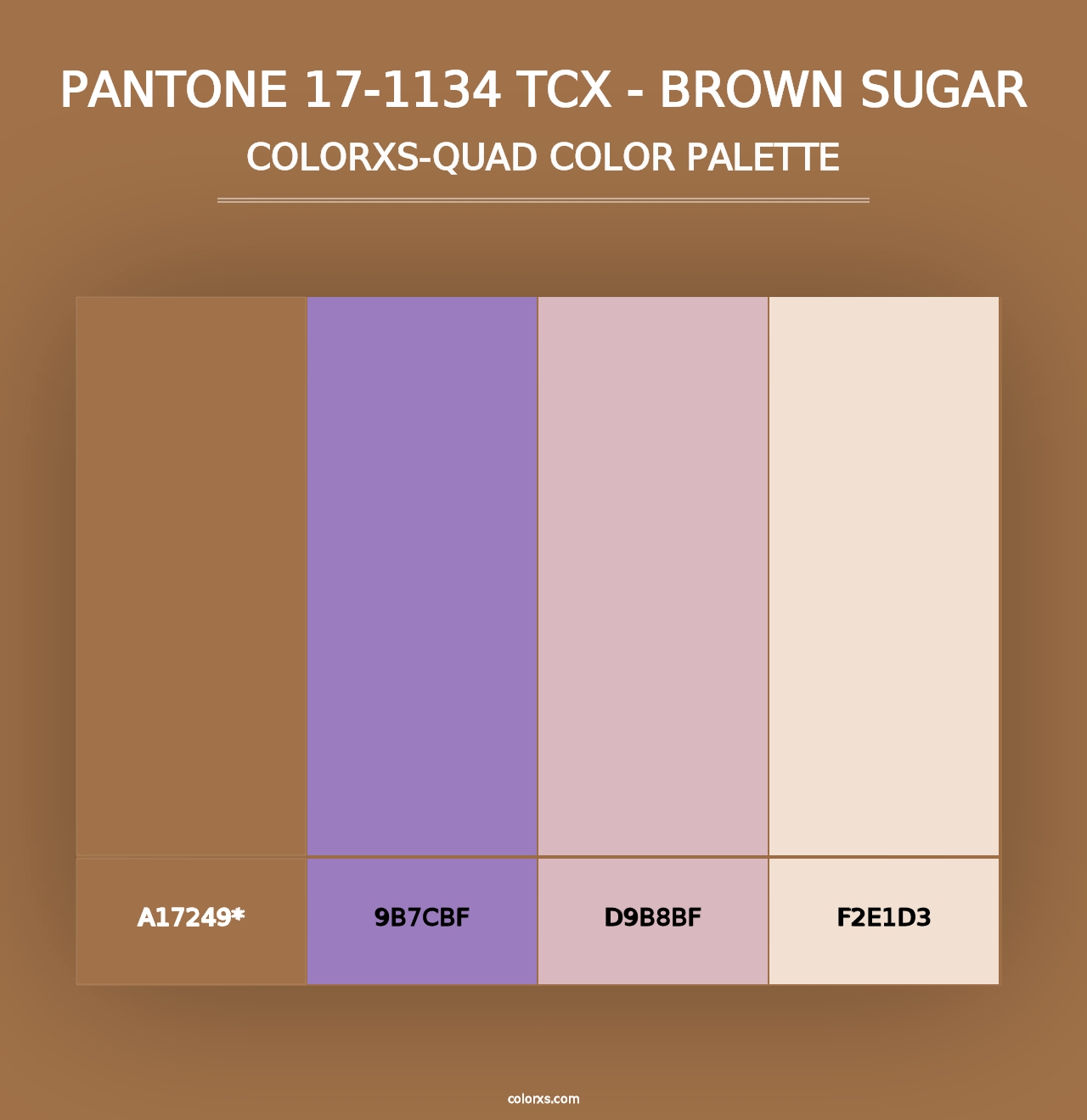 PANTONE 17-1134 TCX - Brown Sugar - Colorxs Quad Palette