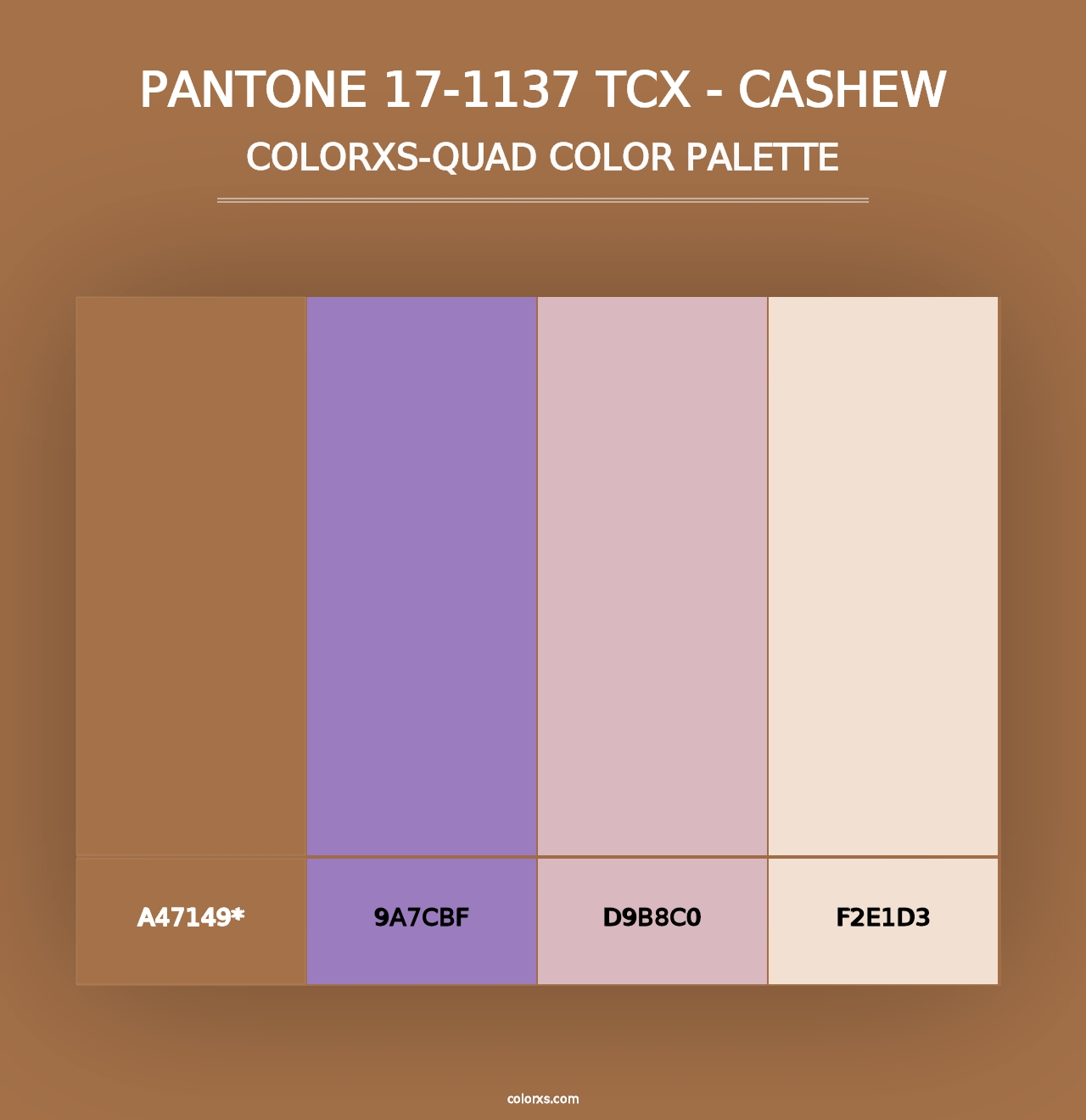 PANTONE 17-1137 TCX - Cashew - Colorxs Quad Palette