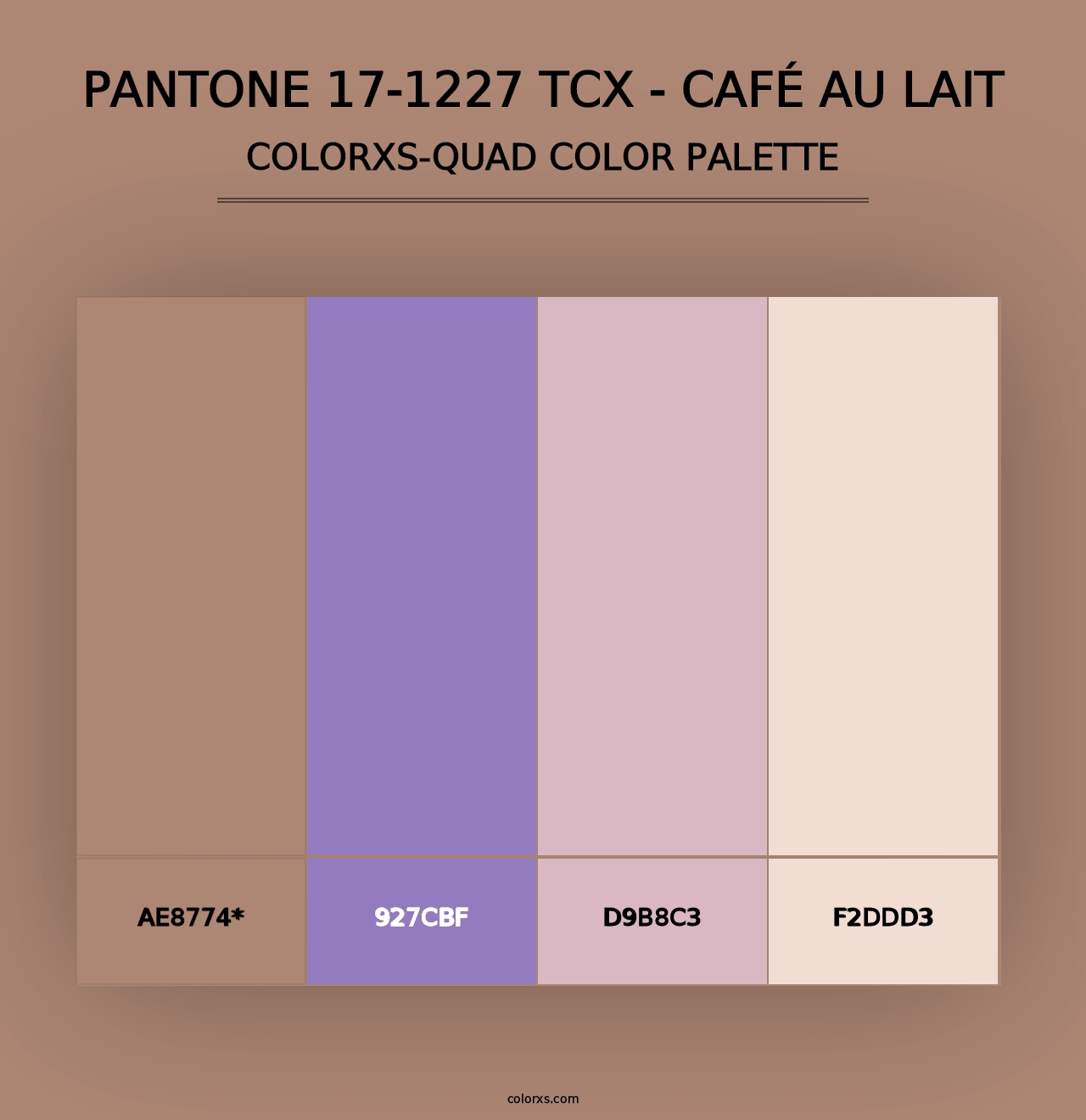 PANTONE 17-1227 TCX - Café au Lait - Colorxs Quad Palette