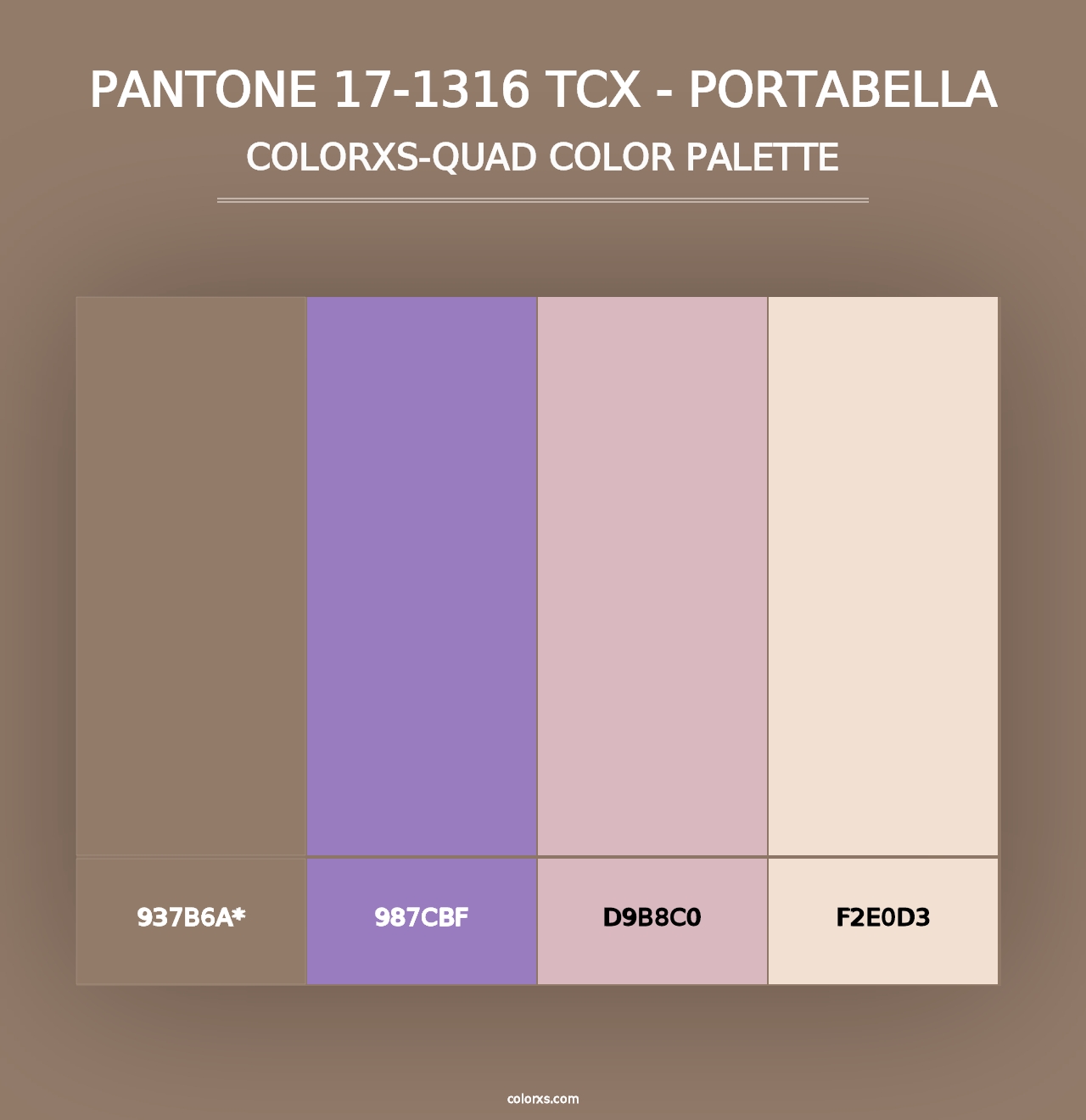 PANTONE 17-1316 TCX - Portabella - Colorxs Quad Palette