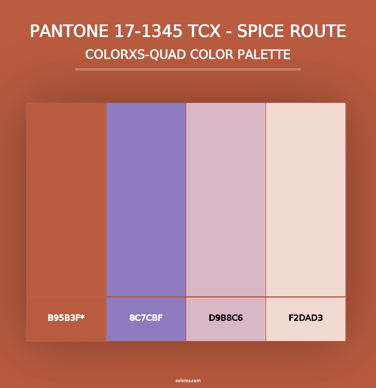 PANTONE 17-1345 TCX - Spice Route - Colorxs Quad Palette