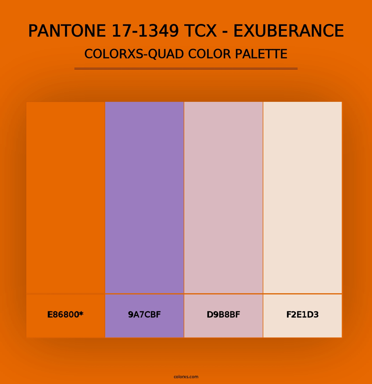 PANTONE 17-1349 TCX - Exuberance - Colorxs Quad Palette